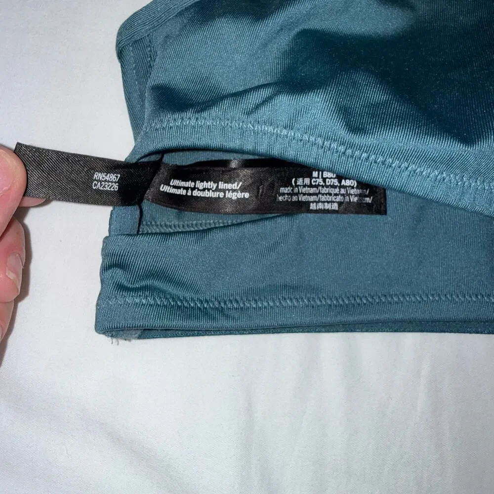 VS Pink Sport Teal Wrap Sports Bra Racerback Pilates Yoga Athliesure Medium